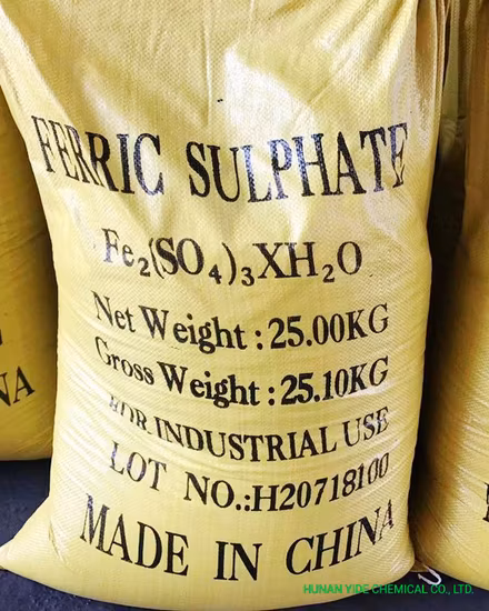 Productos químicos especiales para el tratamiento del agua por floculación para aguas residuales de fábricas de cuero, sulfato férrico polimérico
